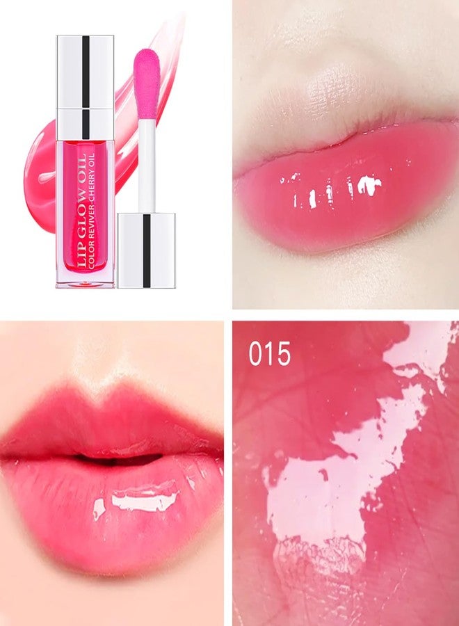XTJXTJ Hydrating Lip Glow Oil Moisturizing Plumping Lip Tint Lip Gloss Transparent Lip Balm Long Lasting Nourishing Repairing Lightening Lip Lines (015# CHERRY) - Image 2